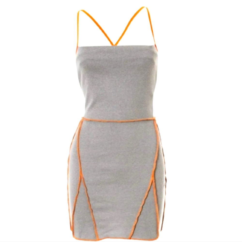 Marysol.Boutique Dress Ribbed Outside Stitch Criss Cross Sleeveless Mini Women's
